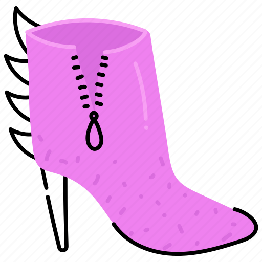 Ankle boot, zip boot, heel boot, ladies footwear, stylish boot sticker - Download on Iconfinder
