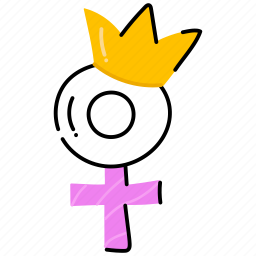 Female identity, queen gender, sex symbol, female gender, gender sign sticker - Download on Iconfinder