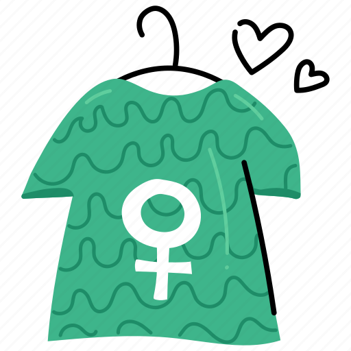 Feminist shirt, apparel, female shirt, clothing, women shirt sticker - Download on Iconfinder