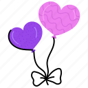 helium balloons, heart balloons, love balloons, romantic balloons, valentine balloons 