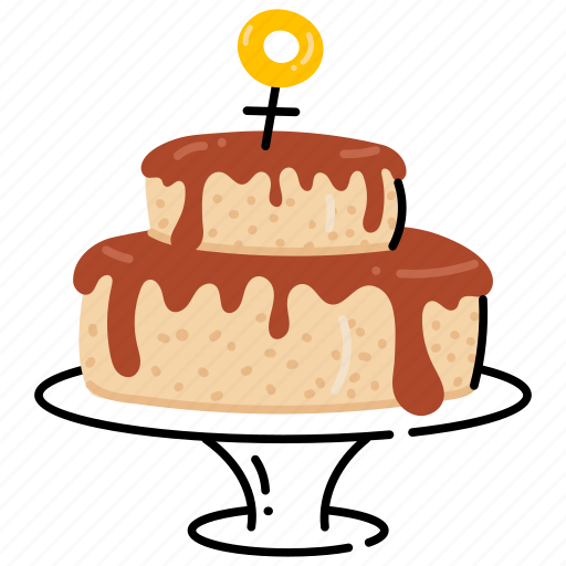 Dessert, feminist cake, sweet, confectionery, chocolate cake sticker - Download on Iconfinder