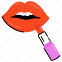 makeup, apply lipstick, cosmetic, lip rouge, lip balm 
