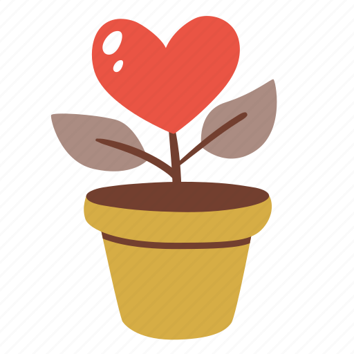 Pot, love, heart, growth, romance icon - Download on Iconfinder