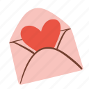 envelope, heart, love, valentine, message
