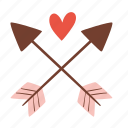 arrows, heart, love, romantic