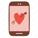 smartphone, love, message, technology