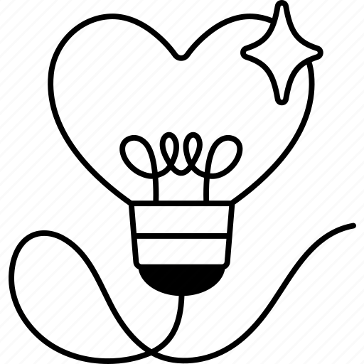 Light, bulb, heart, love, valentine, wedding, romantic icon - Download on Iconfinder