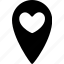 location, pin, heart 