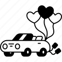 wedding, car, love, valentine, romantic, cute