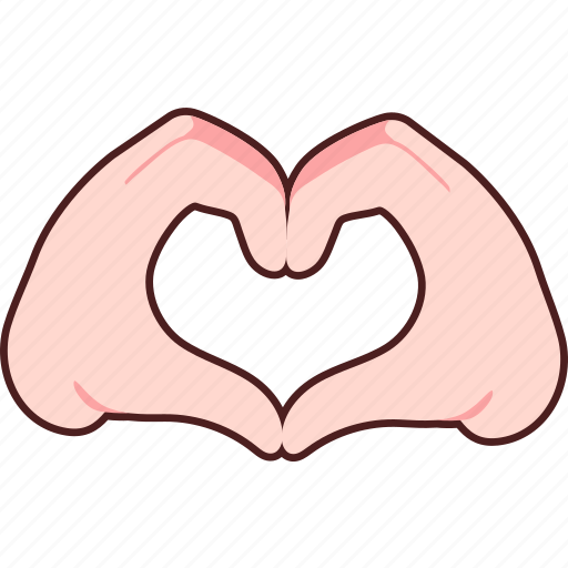 Two, hand, heart, sign sticker - Download on Iconfinder
