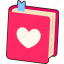 book, heart, love, valentine, wedding, sticker, cute 