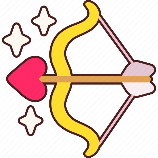 Bow, arrow, heart, love, valentine, wedding, sticker sticker - Download on Iconfinder