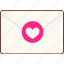 envelope, stamp, heart 