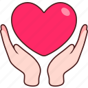 hand, holding, heart, flying, love, valentine, wedding, sticker, cute