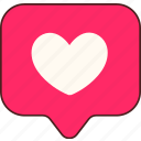 heart, notification, love, valentine, wedding, sticker, cute