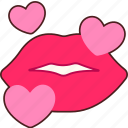 heart, lips, kiss, love, valentine, wedding, sticker, cute