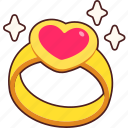 jewel, ring, heart, love, valentine, wedding, sticker, cute