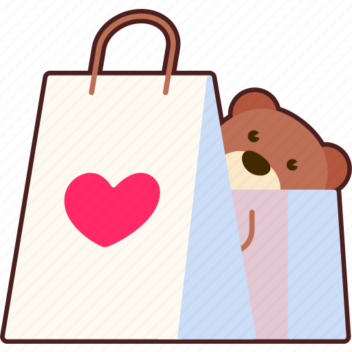 Bag, shopping, heart, love, valentine, wedding, sticker sticker - Download on Iconfinder