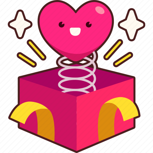 Gift, box, with, heart, pop, up, love sticker - Download on Iconfinder