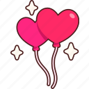 heart, balloon, two