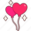 heart, balloon, two 