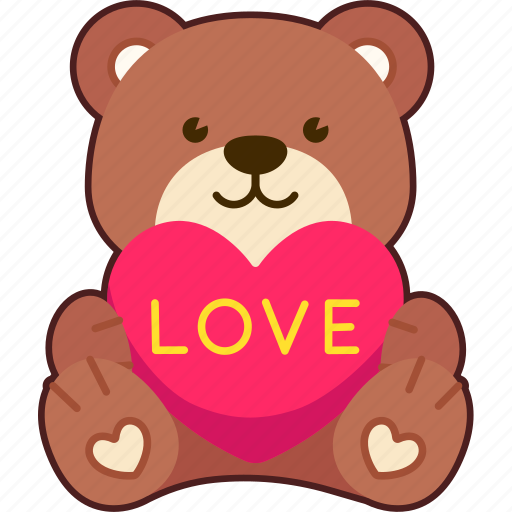 Heart, bear, love, valentine, wedding, sticker, cute sticker - Download on Iconfinder