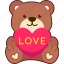 heart, bear, love, valentine, wedding, sticker, cute 