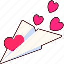 paper, plane, heart, love, valentine, wedding, sticker, cute