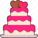 wedding, cake, love, valentine, sticker, cute