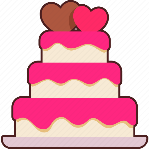 Wedding, cake, love, valentine, sticker, cute sticker - Download on Iconfinder