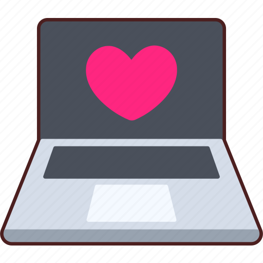 Laptop, notebook, heart, love, valentine, wedding, sticker sticker - Download on Iconfinder