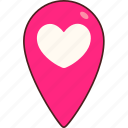 location, pin, heart, love, valentine, wedding, sticker, cute