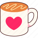 mug, heart, love, valentine, wedding, sticker, cute