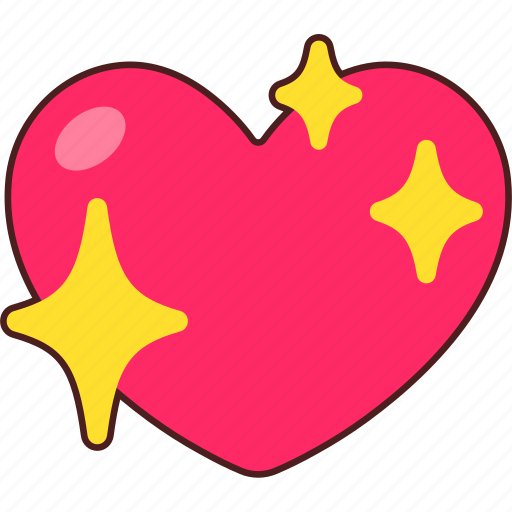 Sparking, heart, love, valentine, wedding, sticker, cute sticker - Download on Iconfinder