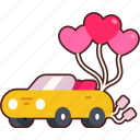 wedding, car, love, valentine, sticker, cute