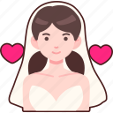 woman, inlove, love, valentine, wedding, sticker, cute
