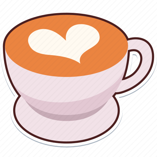 Hot, coffee, heart, love, valentine, wedding, sticker sticker - Download on Iconfinder