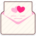 envelope, paper, heart, love, valentine, wedding, sticker, cute