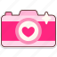 camera, heart, love, valentine, wedding, sticker, cute 