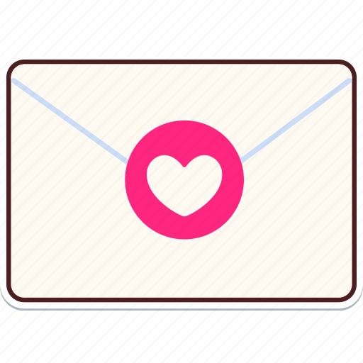 Envelope, stamp, heart, love, valentine, wedding, sticker sticker - Download on Iconfinder
