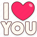 i, heart, you, love, valentine, wedding, sticker, cute