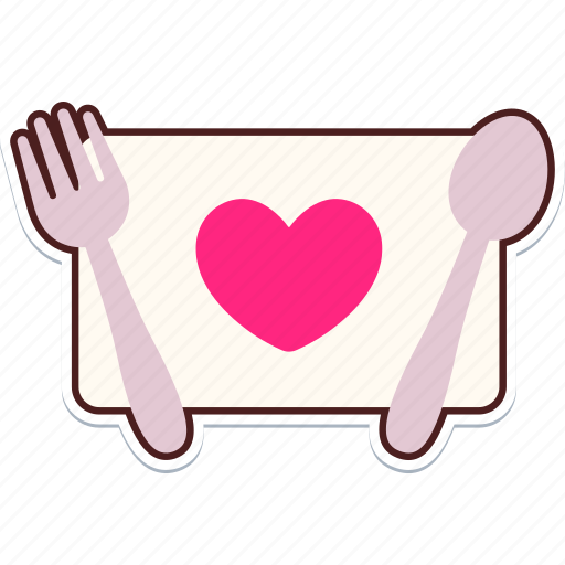 Romantic, dinner, spoon, fork, love, valentine, wedding sticker - Download on Iconfinder