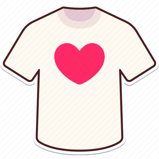 Shirt, heart, love, valentine, wedding, sticker, cute sticker - Download on Iconfinder