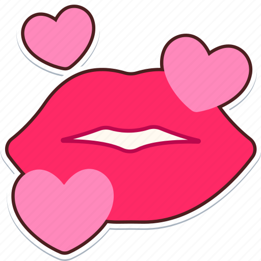 Heart, lips, kiss, love, valentine, wedding, sticker sticker - Download on Iconfinder