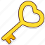 key, heart, love, valentine, wedding, sticker, cute 