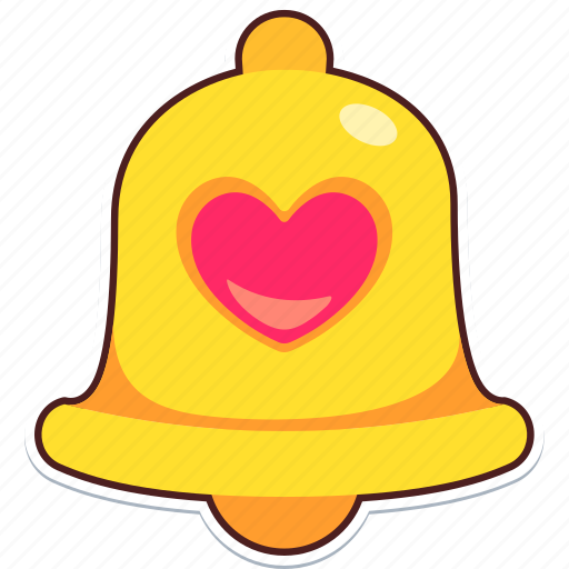 Bell, heart, love, valentine, wedding, sticker, cute sticker - Download on Iconfinder