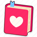 book, heart, valentine, wedding, sticker, cute, love