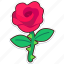 rose, love, valentine, wedding, sticker, cute, leaves, plant 