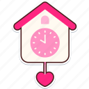 clock, heart, love, valentine, wedding, sticker, cute