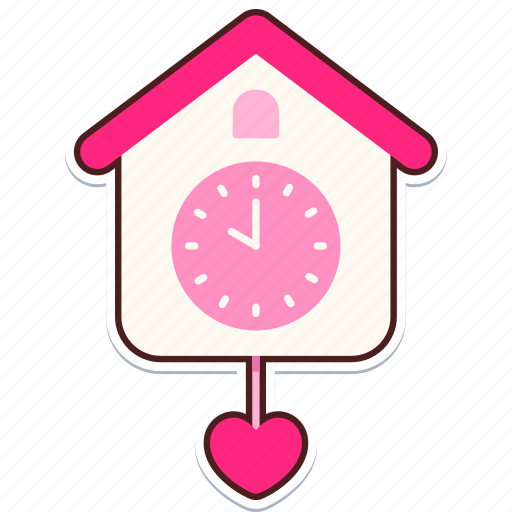 Clock, heart, love, valentine, wedding, sticker, cute sticker - Download on Iconfinder